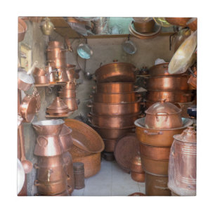 Carreau Pots en cuivre au marché