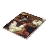 Carreau Poule et poussins de jeune coq avec des animaux de (Côté)