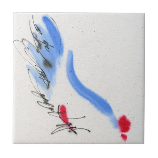 Carreau Poulet blanc. Calligraphie et aquarelle (Devant)