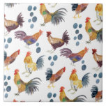 Carreau Poulet et Oeufs colorés Motif Aquarelle ferme<br><div class="desc">Découvrez ces poulets colorés à l'aquarelle et les oeufs sur cette jolie carreaux en céramique. Utilisez-le dans votre cuisine !</div>