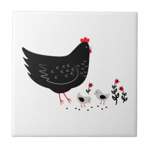 Carreau Poulets d'art populaire
