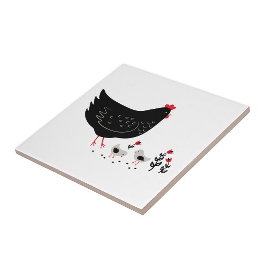 Carreau Poulets d'art populaire (Côté)