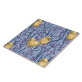 Carreau Poulets et hyacinthes bleu ciel (Côté)