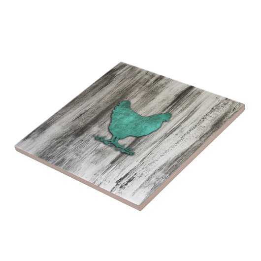 Carreau Poulets rustiques (bleu) (Côté)