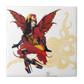 Carreau Poulpe Féerique Élégant Rouge Victorien Steampunk (Devant)