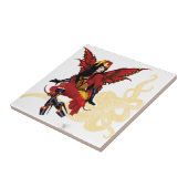 Carreau Poulpe Féerique Élégant Rouge Victorien Steampunk (Côté)