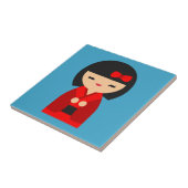 Carreau Poupées japonaises Red Kokeshi (Côté)