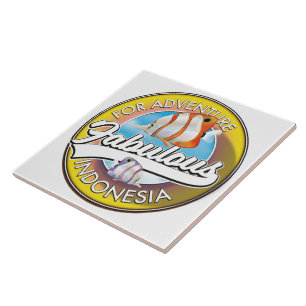Carreau Pour le logo de l'Indonésie fabuleuse d'aventure