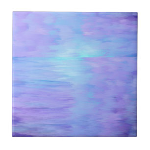 Carreau Pourpre doux et turquoise d'aquarelle