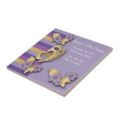 Carreau Pourpre et rayures d'or avec des papillons (Côté)