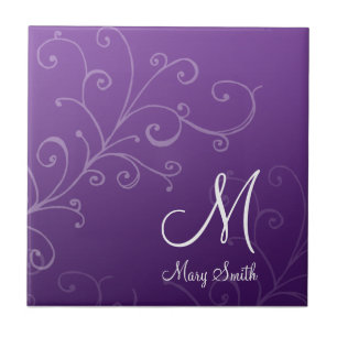 Carreau Pourpre fait sur commande de monogramme de remous