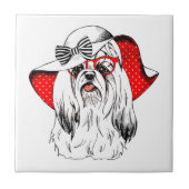 Carreau Pousse de mode de Yorkie (Devant)