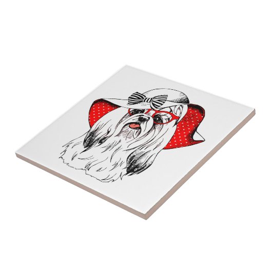 Carreau Pousse de mode de Yorkie (Côté)