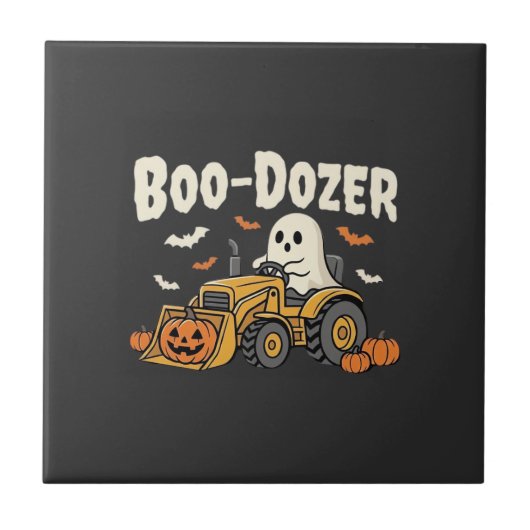 Carreau Pousseur fantôme de Halloween Boo-Dozer Conception (Devant)