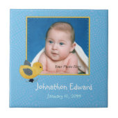 Carreau Poussin mignon de bébé d'Annoucement de naissance (Devant)