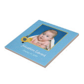 Carreau Poussin mignon de bébé d'Annoucement de naissance (Côté)