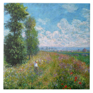 Carreau Pré avec des peupliers par Claude Monet