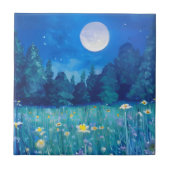 Carreau Pré et forêt sous une Pleine lune (Devant)