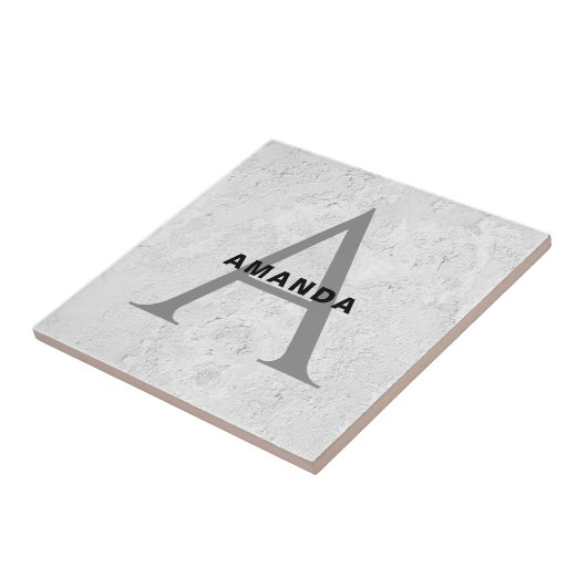 Carreau Premier monogramme professionnel uni ajouter votre (Côté)