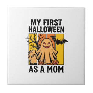Carreau Premier T-shirt de maman d'Halloween Design de fan
