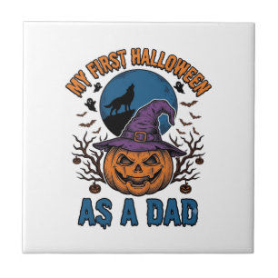 Carreau Premier T-shirt de papa Halloween Vintage Pumpkin