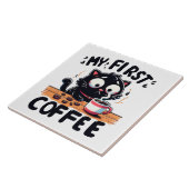 Carreau Première aventure de café noir (Côté)