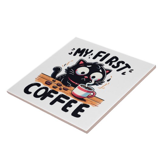 Carreau Première aventure de café noir (Côté)