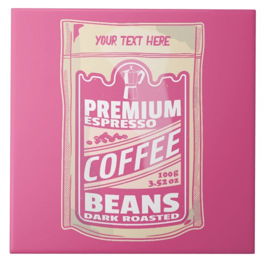 Carreau Premium espresso café haricots rose nourriture pop (Devant)