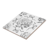 Carreau Preppy Hydrangea Bow Gris Motif en toile sans join (Côté)