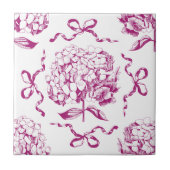 Carreau Preppy rose Hydrangea Bow Motif en toile sans join (Devant)