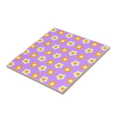 Carreau Préppy violet orange floral simple Motif à fleurs (Côté)