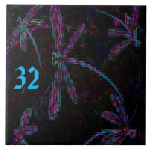 Carreau Pretty Pink and Purple Dragonflies