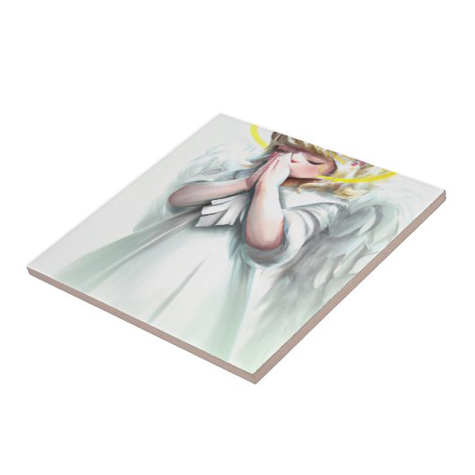 Carreau Prier Petite fille Ange avec ailes (Côté)