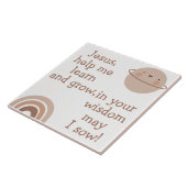 Carreau Prière chrétienne pour enfants Brown & blanc | (Côté)