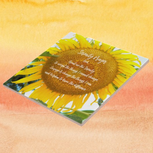 Carreau Prière de sérénité Fleur de tournesol jaune Floral
