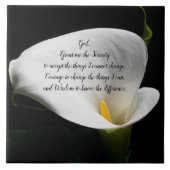 Carreau Prière de sérénité inspirante White Calla Lily (Devant)