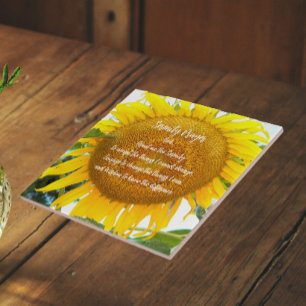 Carreau Prière de sérénité tournesol jaune floral