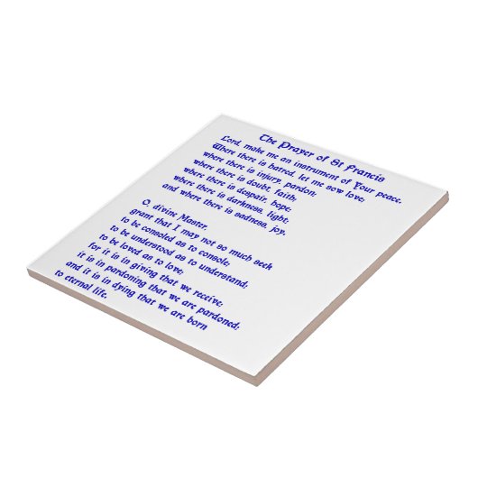 Carreau Prière Saint François (Côté)