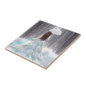 Carreau Princesse abstraite de neige d'hiver d'ange (Côté)