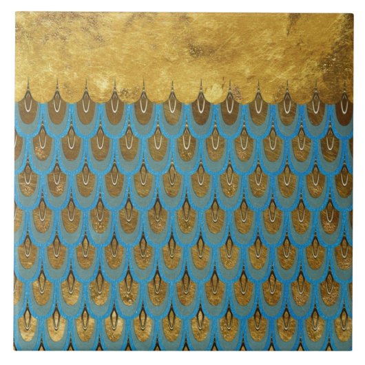 Carreau Princesse brillante Mermaid Glitter Scales d'or (Devant)