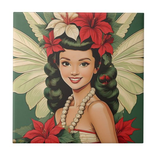 Carreau Princesse de Noël Tropical Rétro 50s (Devant)