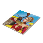 Carreau Princesse Dragon Fantastique Art Numérique (Côté)