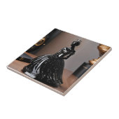 Carreau princesse en verre cristal avec robe noire (Côté)