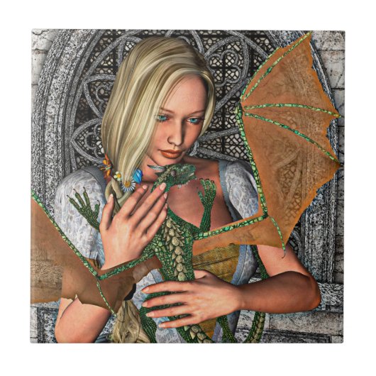 Carreau Princesse et Dragon (Devant)