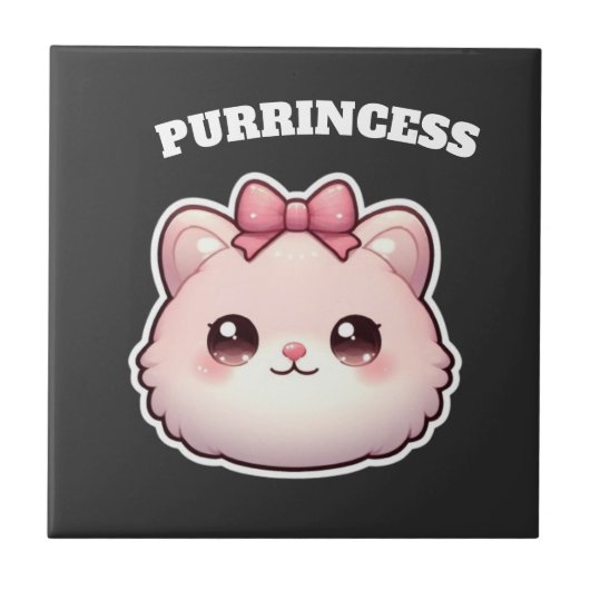 Carreau Princesse Féline Design Rose Bow (Devant)