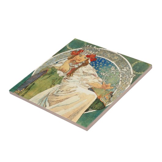 Carreau Princesse Hyacinth Tile d'Alphonse Mucha (Côté)