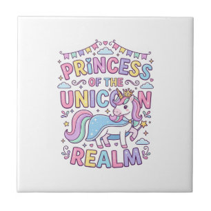 Carreau Princesse Licorne du Royaume Licorne Charmant POD