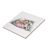 Carreau Princesse Licorne Pastel Conte de Fée Fantastique (Côté)