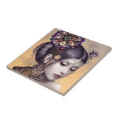 Carreau Princesse Steampunk avec une fleur couleur cuivre (Côté)