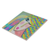 Carreau Printemps Abstrait peinture numérique d'une femme (Côté)